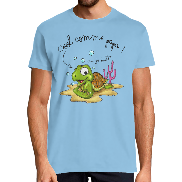  T-shirt homme humour “Cool comme papa” – Cadeau original fête des pères