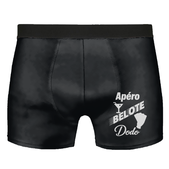 Boxer foncé Homme "Apéro • Belote • Dodo"
