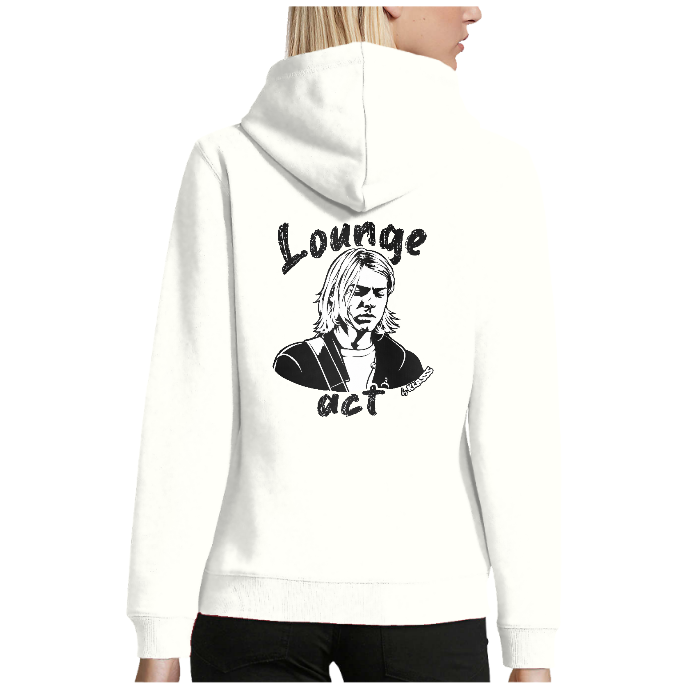 SWEAT A CAPUCHE FEMME KLASSS MUSIQUE GRUNGE "COBAIN LOUNGE ACT"