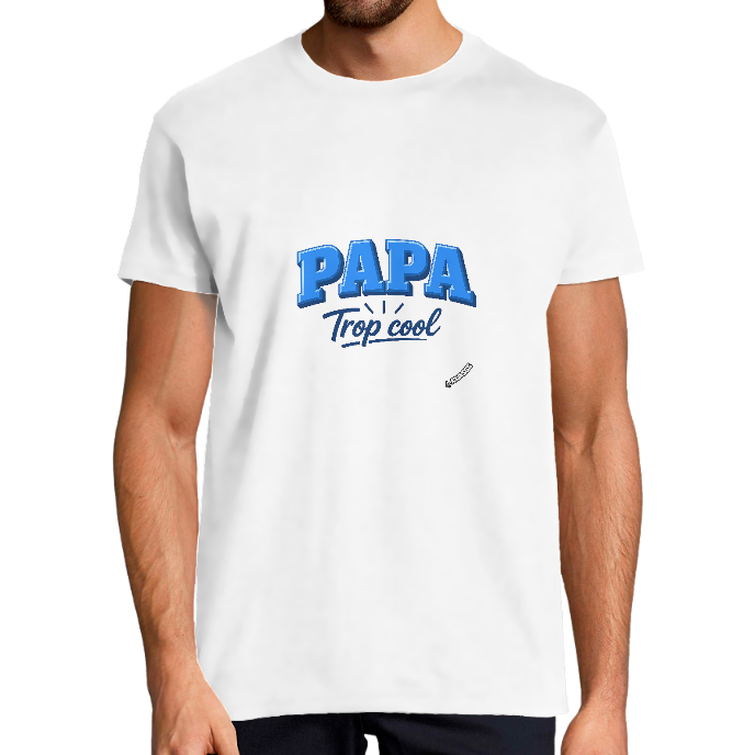 T-shirt Homme "PAPA TROP COOL" KLASSS col rond 190 gr