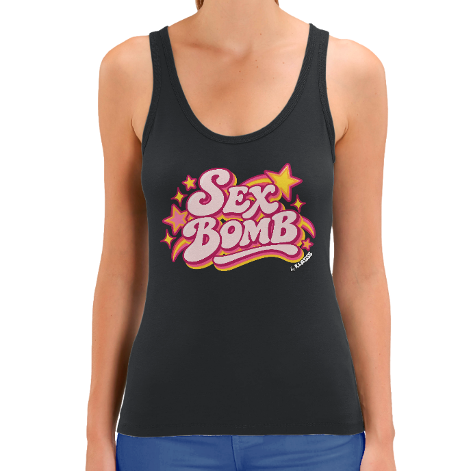 Débardeur FEMME KLASSS VINTAGE MUSIQUE "SEX BOMB" coton bio 