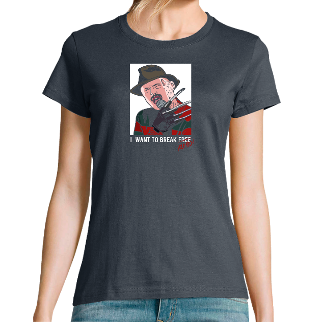 T-SHIRT FREDDY MERKRUEGER FEMME– Tee-shirt humour rock cinéma pop culture