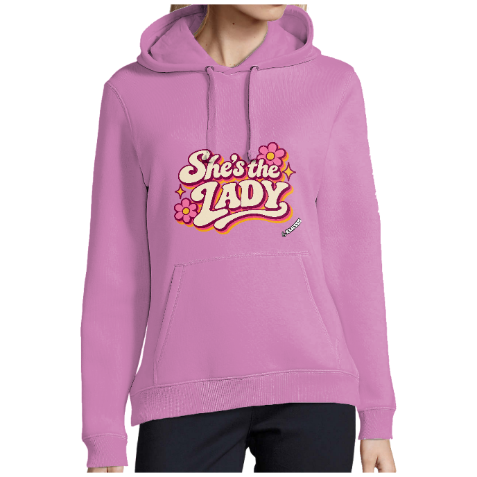 SWEAT KLASSS FEMME " SHE'S THE LADY" VINTAGE musique, sweat à capuche
