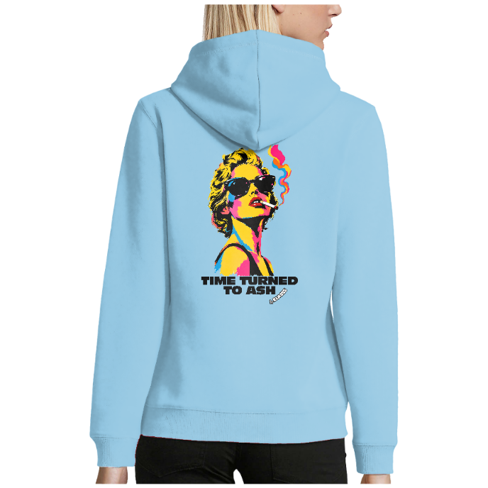 SWEAT A CAPUCHE FEMME KLASSS " TIME TURNED TO ASH " , STYLE ORIGINAL