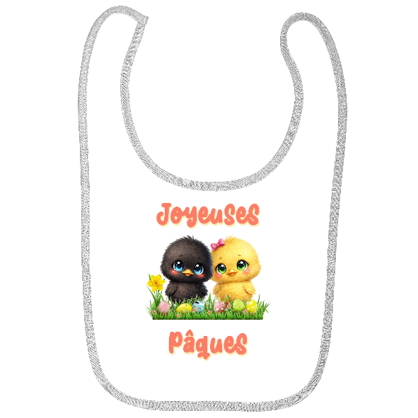  Bavoir bébé Joyeuses Pâques poussins kawaii – bavoir Pâques mignon