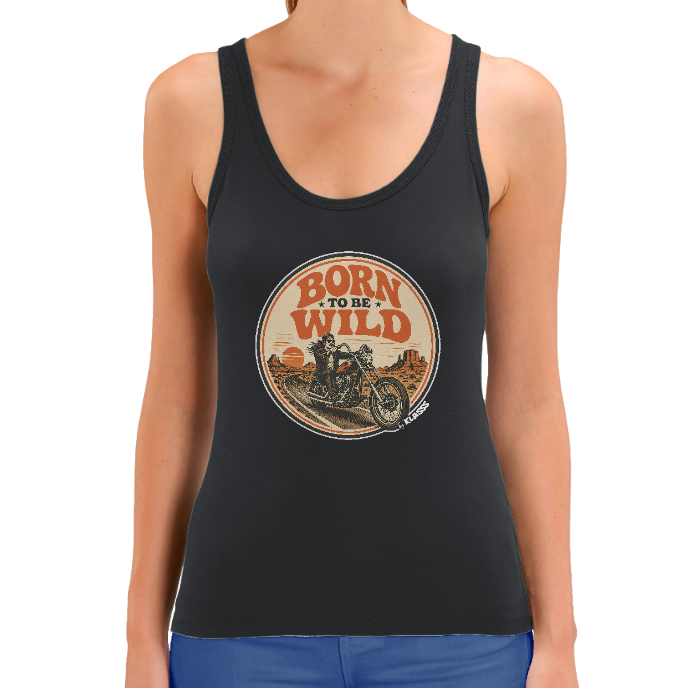 Débardeur FEMME KLASSS VINTAGE "BORN TO BE WILD" coton bio 