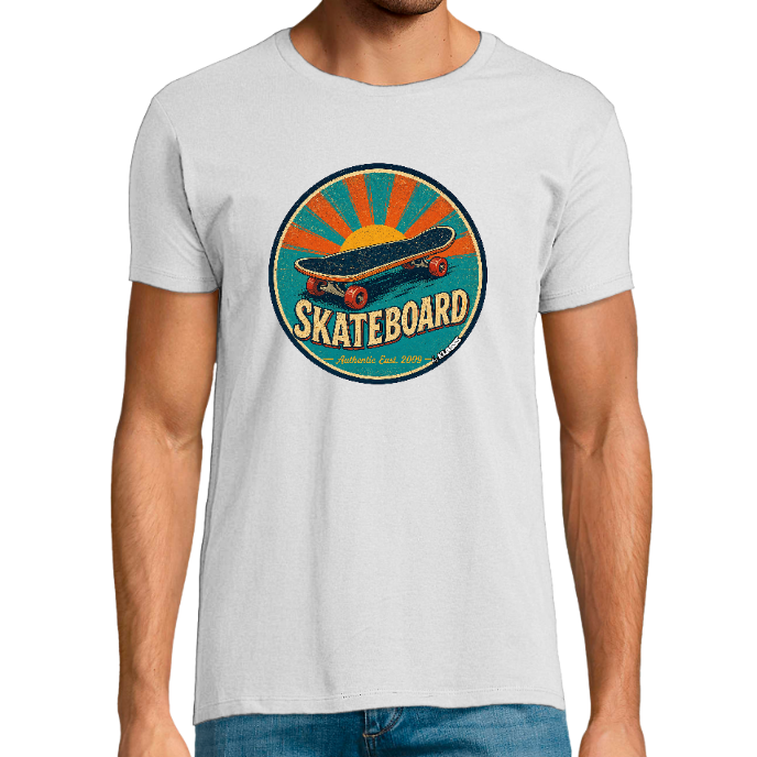 T-SHIRT HOMME "SKATEBOARD Vintage" KLASSS Fit col rond