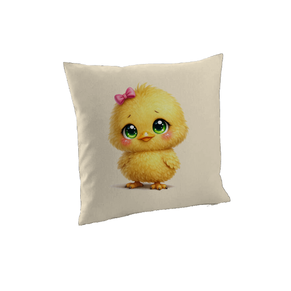Housse de coussin  poussin kawaii – coussin décoratif Pâques