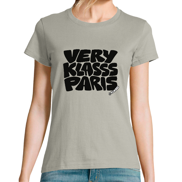 T-SHIRT FEMME COL Rond KLASSS "VERY KLASSS PARIS" - Coupe confortable, design Original