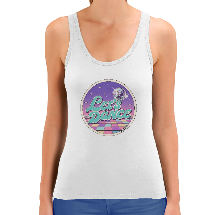 Débardeur FEMME "LET'S DANCE"  Style 70 Vintage - coupe ajustée