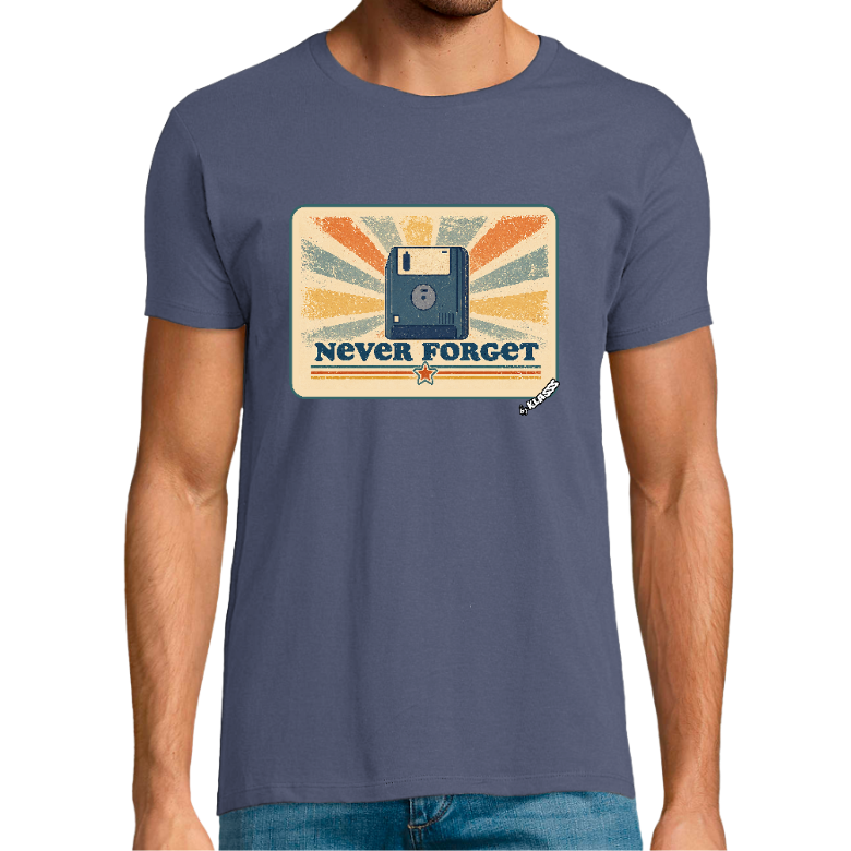 T-shirt Homme REGENT FIT KLASSS "DISQUETTE INFORMATIQUE GEEK" col rond 