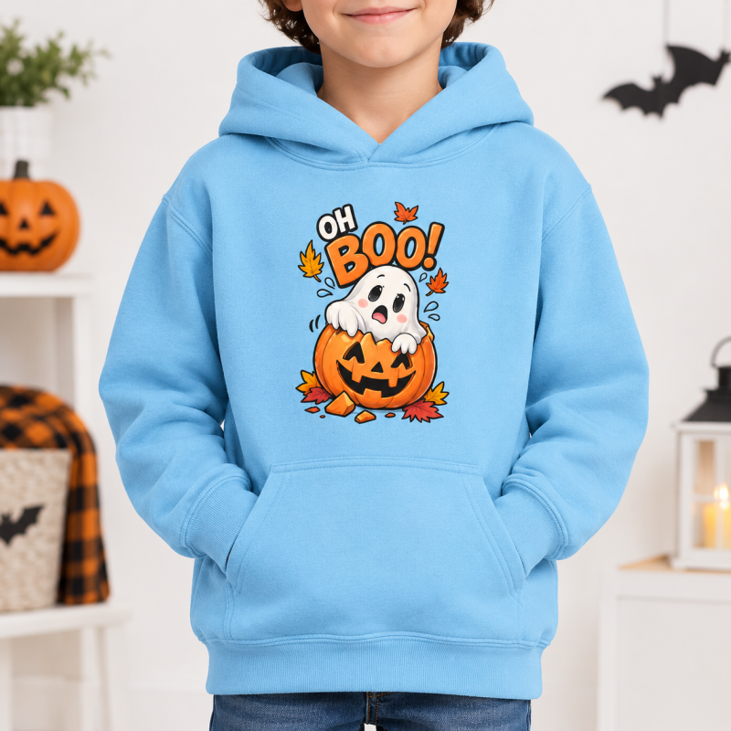 Sweat Halloween « Oh Boo! » Fantôme et Citrouille
