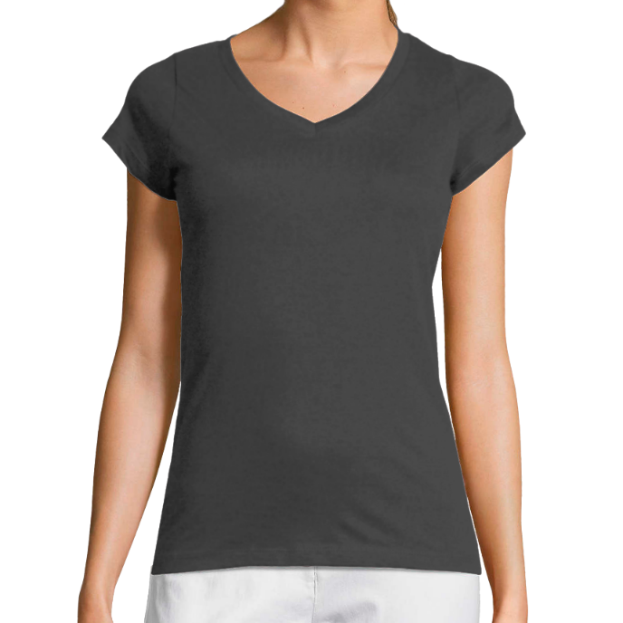 T-SHIRT FEMME COL V KLASSS VINTAGE "MODEL TWO" - Coupe très ajustée, design Chic