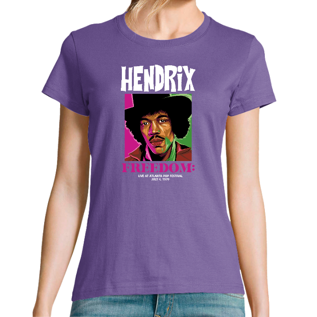 T-SHIRT HENDRIX FEMME e – T-shirt vintage rock streetwear musical