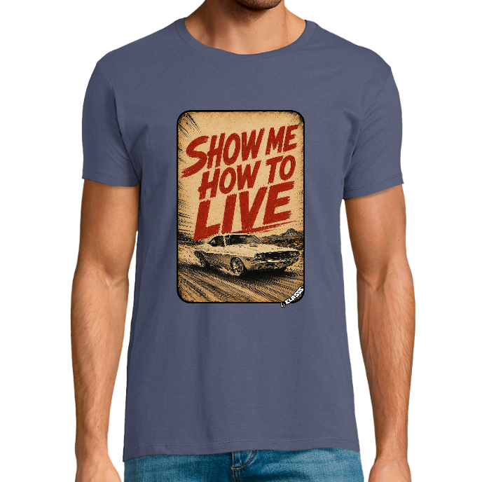 T-shirt Homme REGENT FIT KLASSS MUSIC "SHOW ME HOW TO LIVE" col rond 