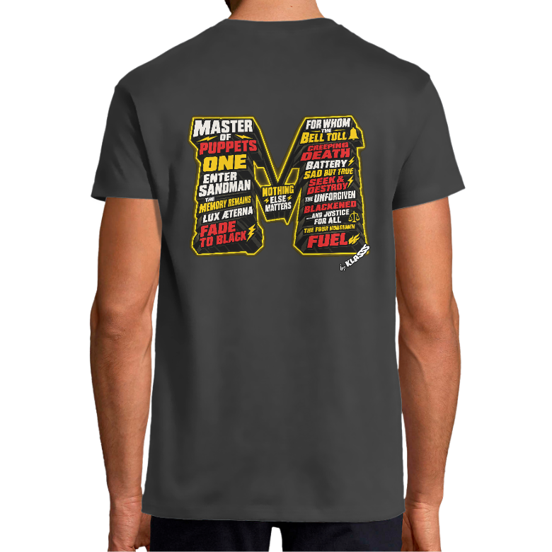 T-SHIRT HOMME KLASSS MUSIQUE "METALLICA FANS MUSIC", col rond 150 gr