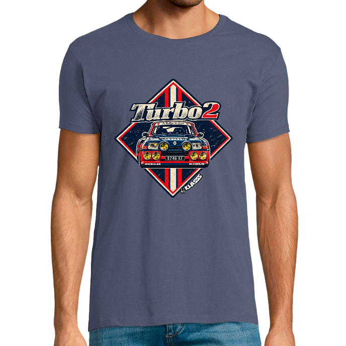 T-shirt Homme REGENT FIT KLASSS "VINTAGE R5 TURBO 2" col rond 
