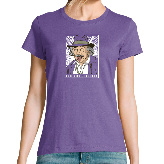 T-SHIRT INDIANA EINSTEIN FEMME– Tee-shirt humour cinéma pop culture
