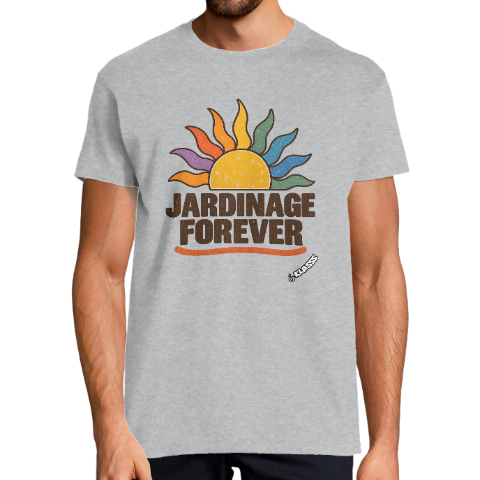T-SHIRT HOMME KLASSS HUMOUR "JARDINAGE FOREVER", col rond 