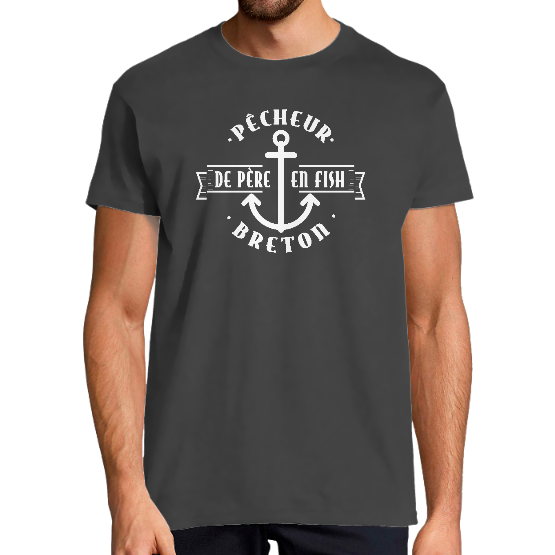 Tshirt PECHEUR BRETON j'aime la Bretagne et la peche