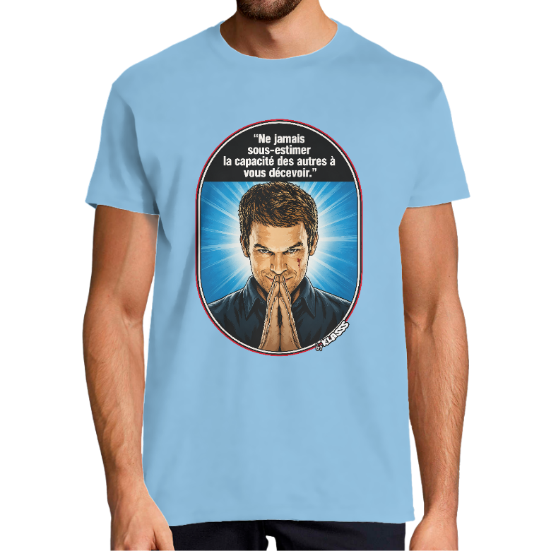T-SHIRT HOMME KLASSS SERIE TV "Iconique DEXTER MORGAN", col rond 190 gr
