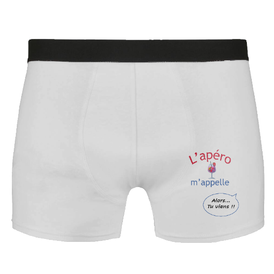Boxer Homme "L'apéro m'appelle… Alors… Tu viens !!"