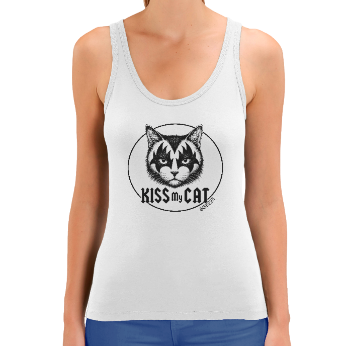 Débardeur FEMME KLASSS "KISS MY CAT"  - Style Vintage ROCK CHAT, coton bio