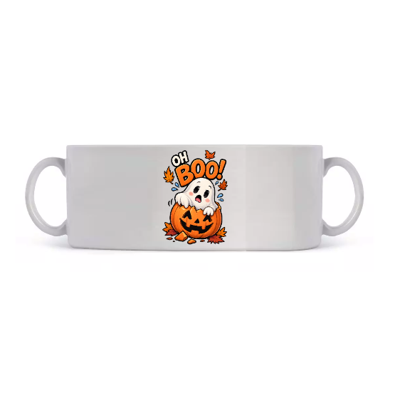Mug Halloween « Oh Boo! » Fantôme et Citrouille