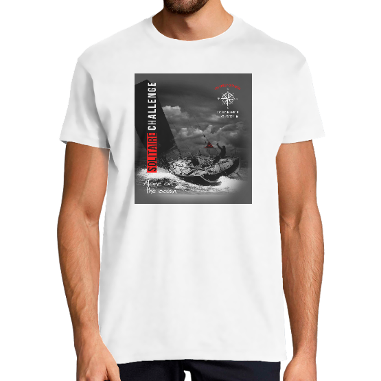 Tshirt SOLITAIRE CHALLENGE marin Breton qui aime la Bretagne