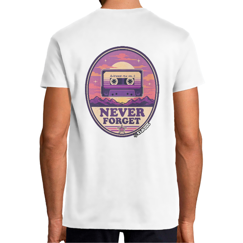 T-SHIRT HOMME KLASSS VINTAGE "K7 NEVER FORGET", col rond 150 gr