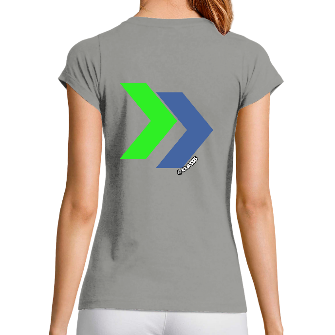 T-SHIRT FEMME COL V KLASSS  "OFFICIAL RACE 27" - Coupe très ajustée, design VINTAGE Chic
