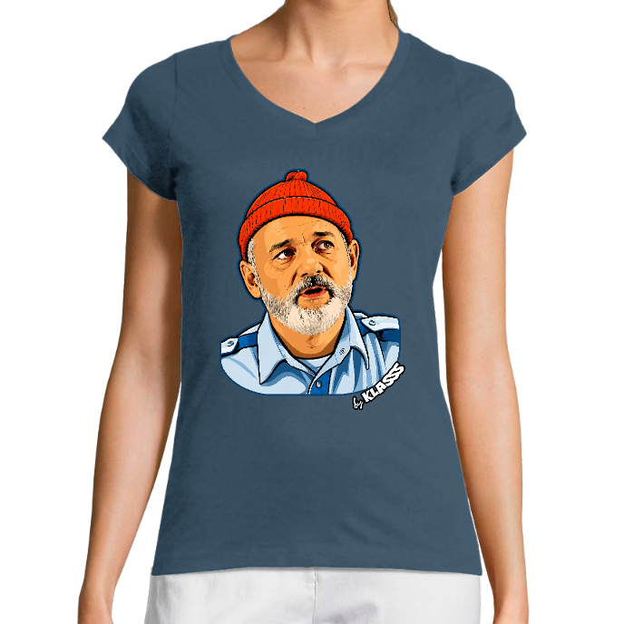 T-SHIRT FEMME COL V KLASSS "ICONIC BILL MURRAY" - Coupe très ajustée, design VINTAGE Chic