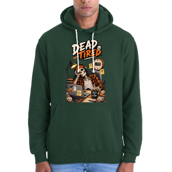 Sweat à capuche Halloween Dead Tired – Squelette au travail