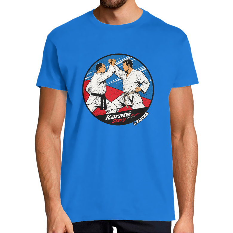 T-SHIRT HOMME KLASSS VINTAGE "Karaté STORY", col rond 190 gr haute qualité