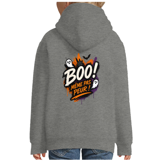 Sweat impression dos Halloween BOO ! Même pas peur – Fantômes