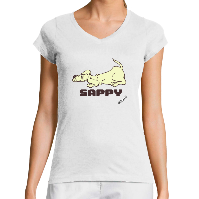 T-SHIRT FEMME COL V KLASSS "SAPPY" Style Flamme - Coupe très ajustée