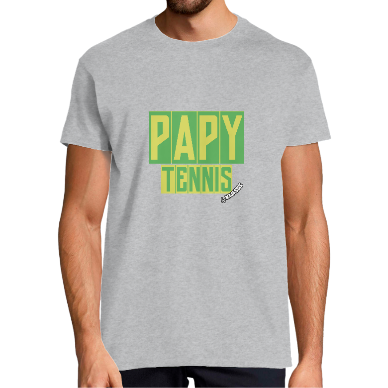 T-SHIRT HOMME KLASSS "PAPY TENNIS", col rond 150 gr