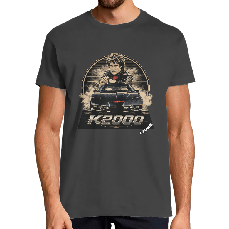 T-SHIRT HOMME KLASSS SERIE TV "Iconique k2000", Style Vintage, col rond 190 gr
