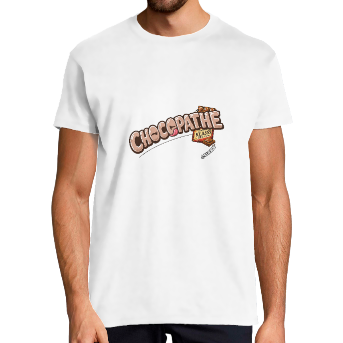 T-SHIRT HOMME KLASSS "CHOCOPATHE TABLETTE", col rond 190 gr