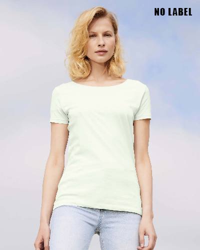T-shirt femme col large ajusté no label 150 g/m² 100 % coton