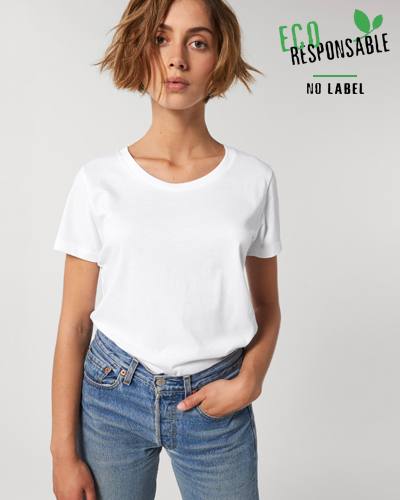 T-shirt femme ajusté no label 155 g/m² 100 % coton bio