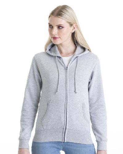 Sweatshirt femme capuche zippé 280 g/m² 80 % coton 20 % polyester