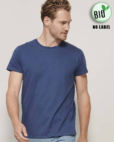 T-shirt homme col rond ajusté no label 150 g/m² 100 % coton bio